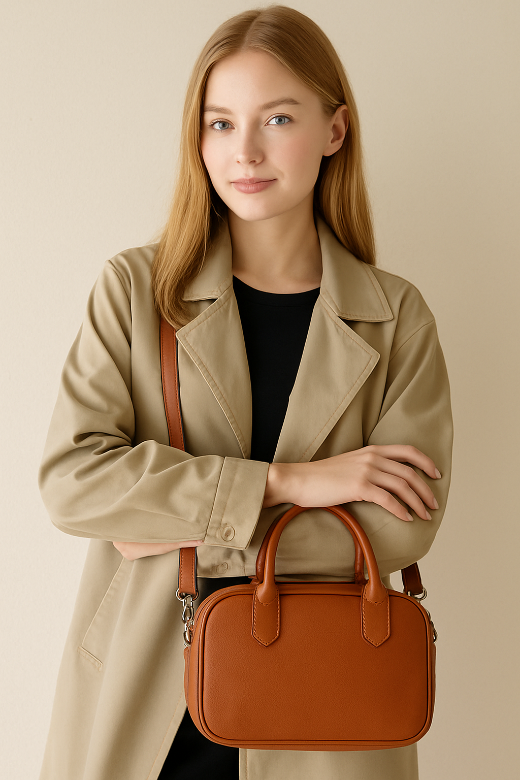 Bernsteinfarbene Mini-Tasche