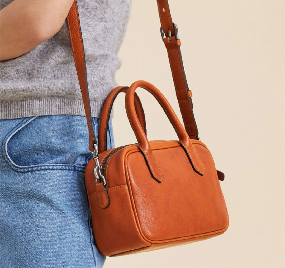 Bernsteinfarbene Mini-Tasche