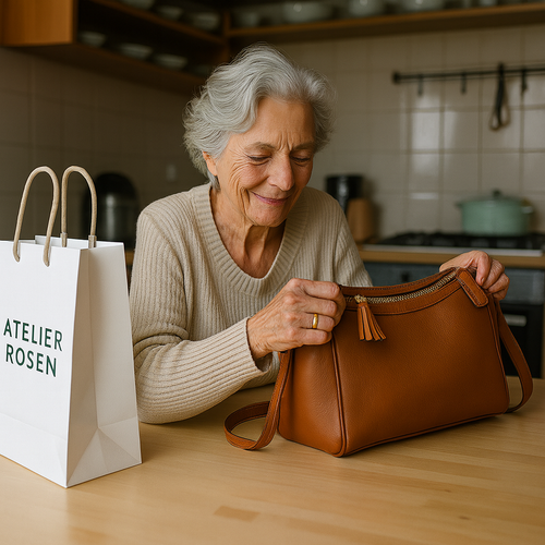 Happy customer with Atelier Rosen's Finest bag