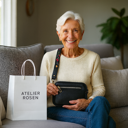 Happy customer with Atelier Rosen's Finest bag