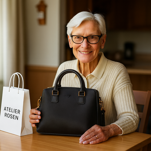 Happy customer with Atelier Rosen's Finest bag