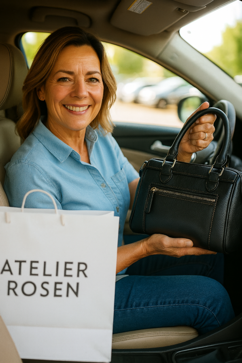 Happy customer with Atelier Rosen's Finest bag