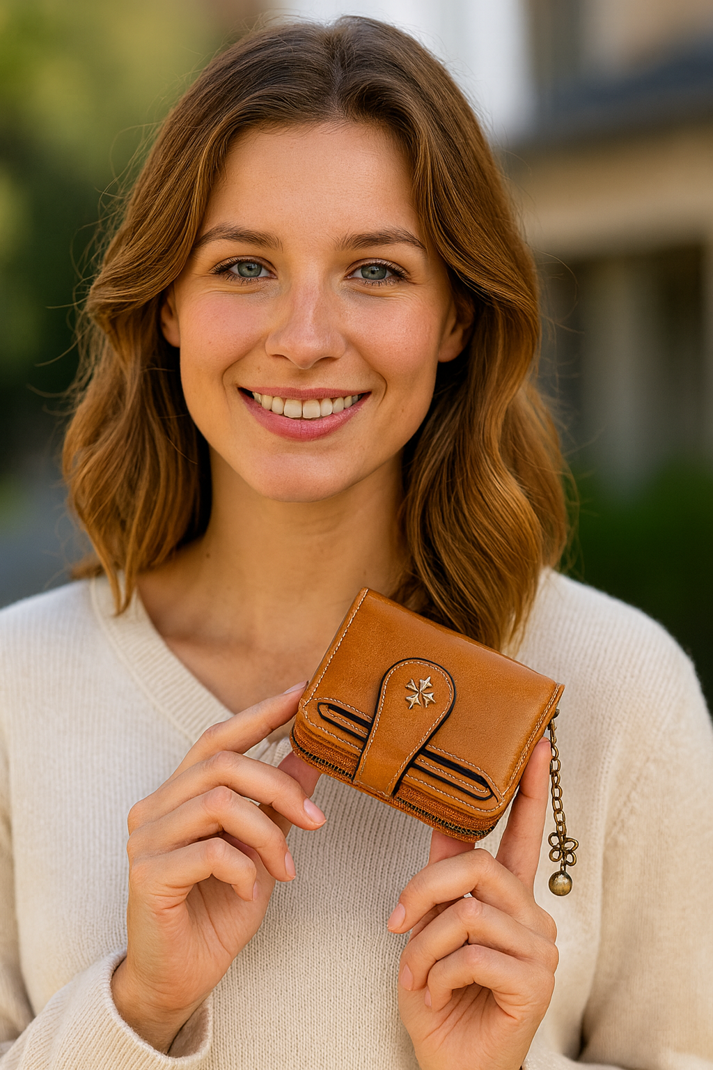Klassische Lederbrieftasche mit Charme