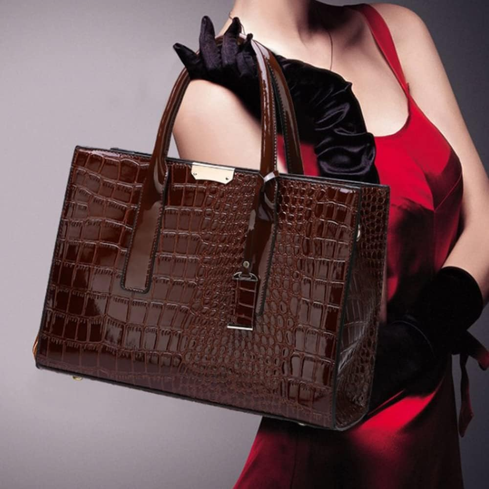 New York Tragetasche mit Kroko-Print