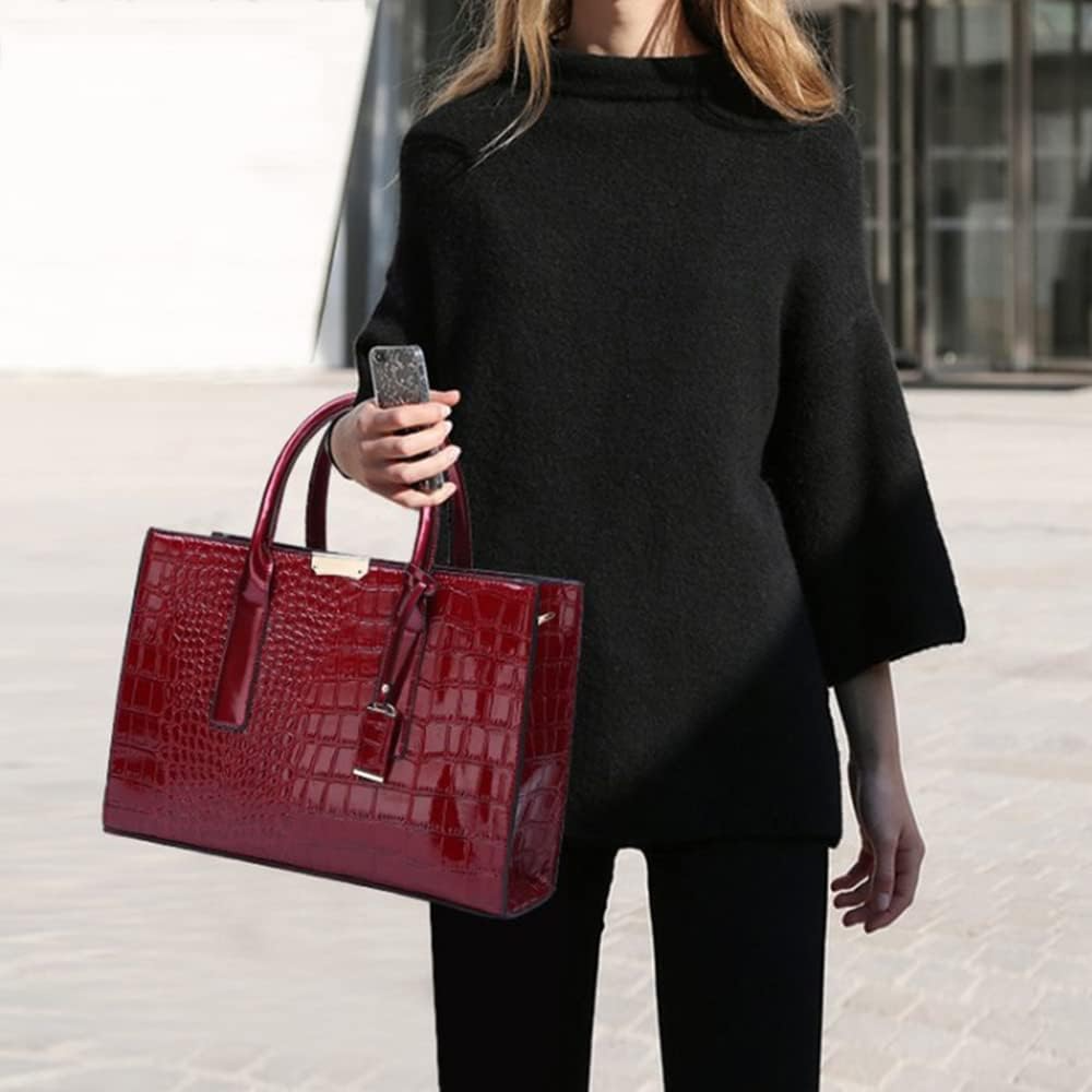 New York Tragetasche mit Kroko-Print