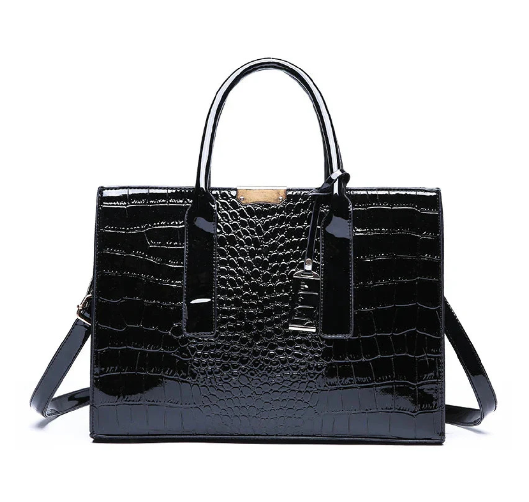 New York Tragetasche mit Kroko-Print