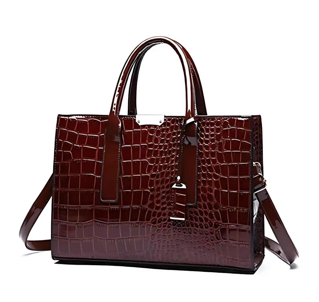 New York Tragetasche mit Kroko-Print