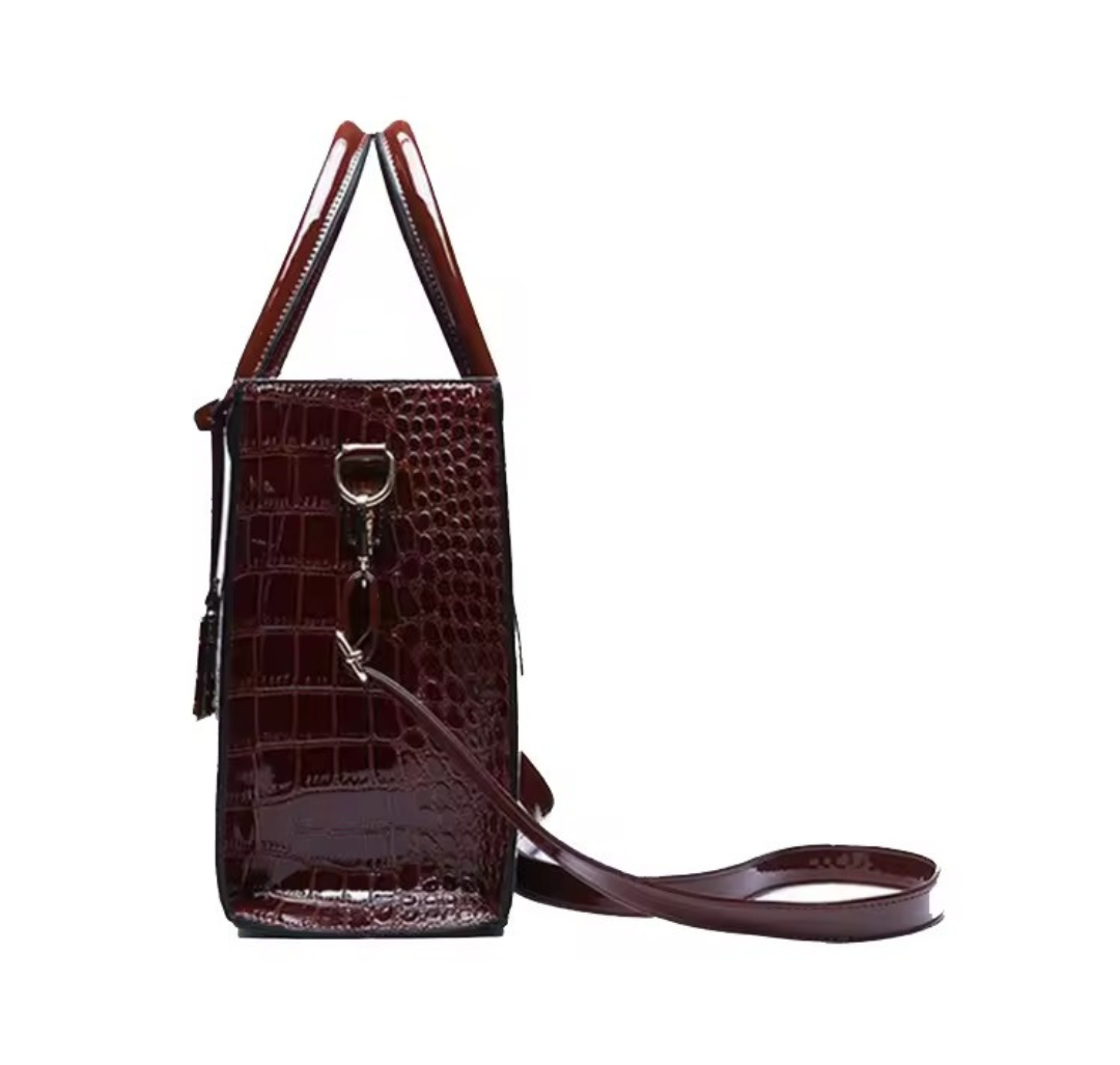 New York Tragetasche mit Kroko-Print