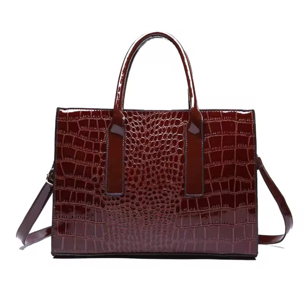 New York Tragetasche mit Kroko-Print