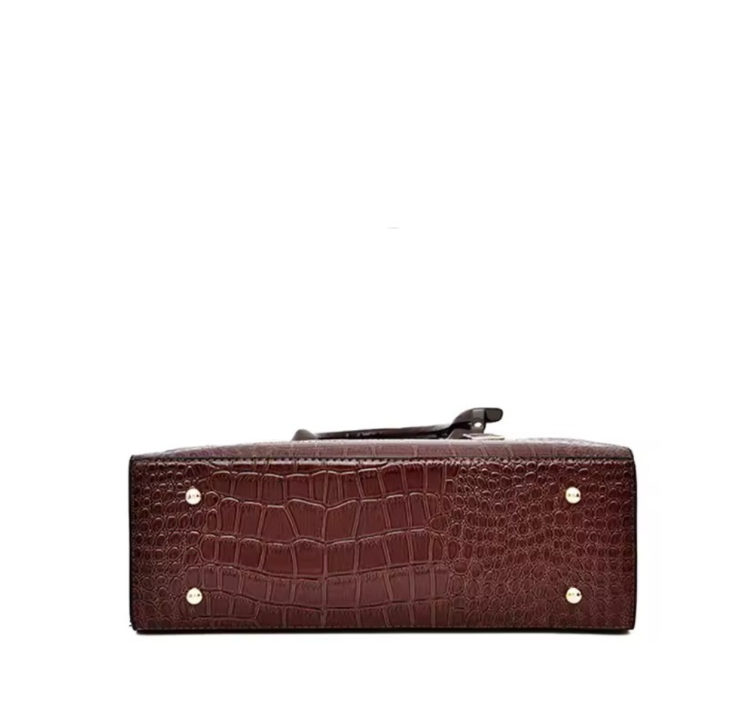 New York Tragetasche mit Kroko-Print