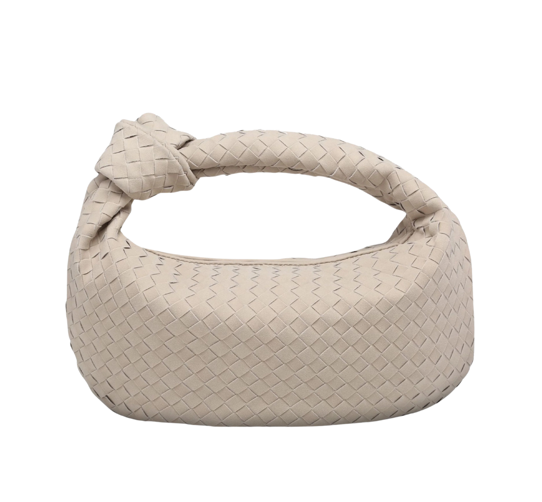 Schultertasche aus geknotetem Wildleder
