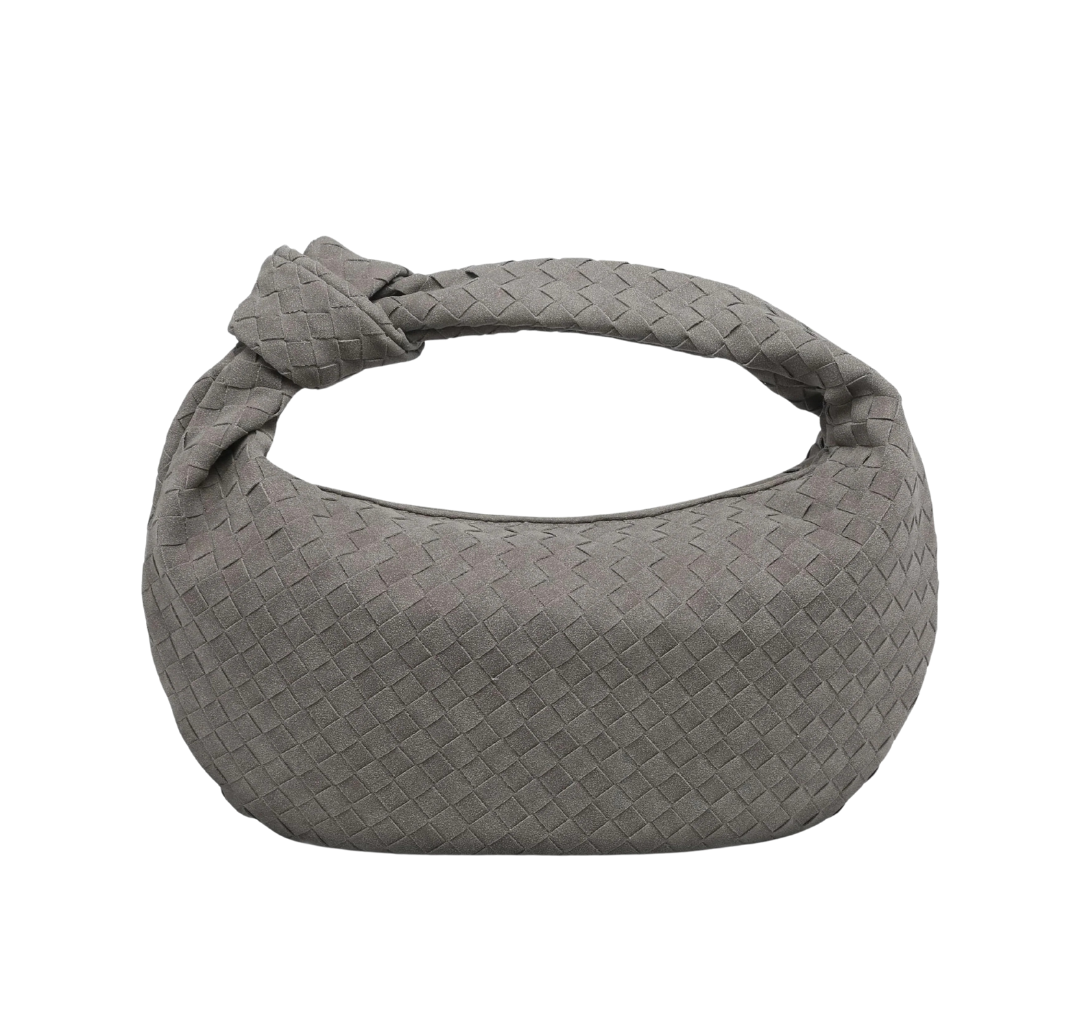Schultertasche aus geknotetem Wildleder