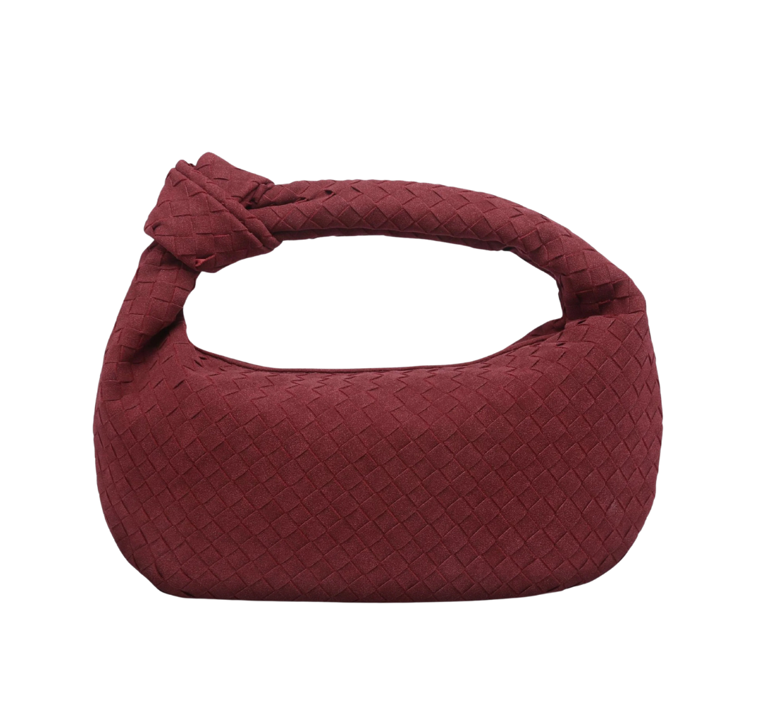 Schultertasche aus geknotetem Wildleder