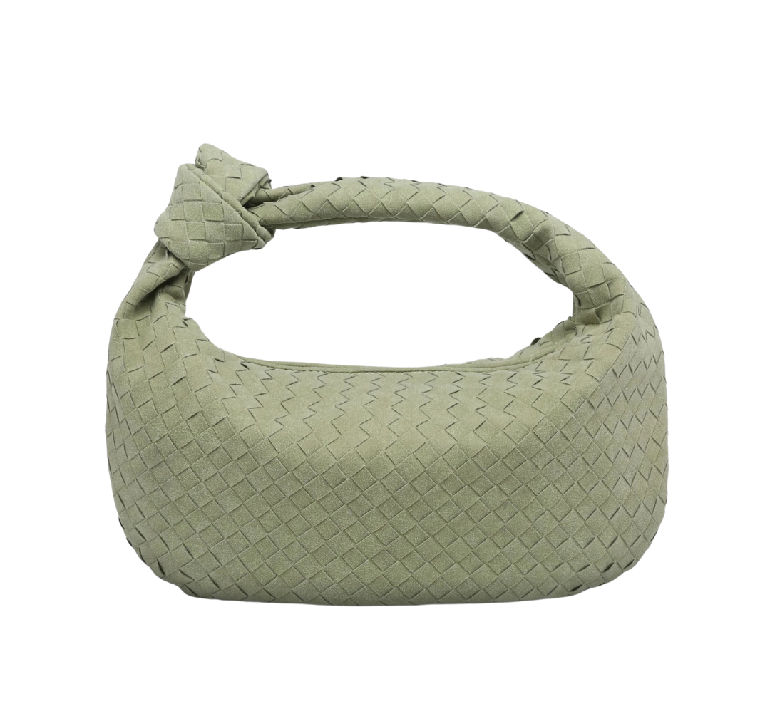 Schultertasche aus geknotetem Wildleder
