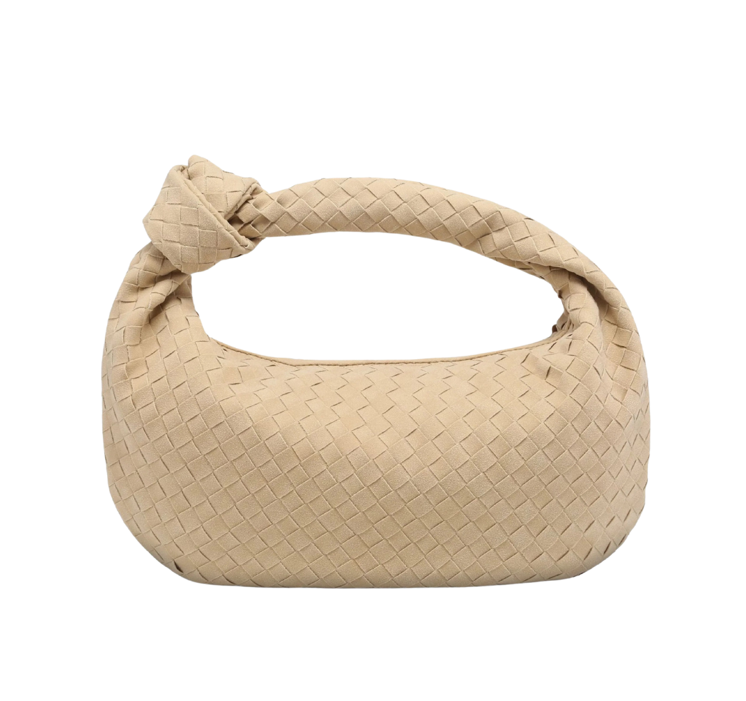 Schultertasche aus geknotetem Wildleder