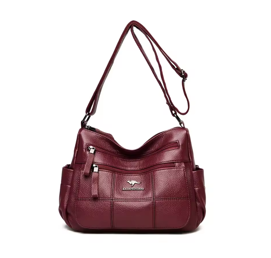 Weiche Schultertasche mit Reißverschluss