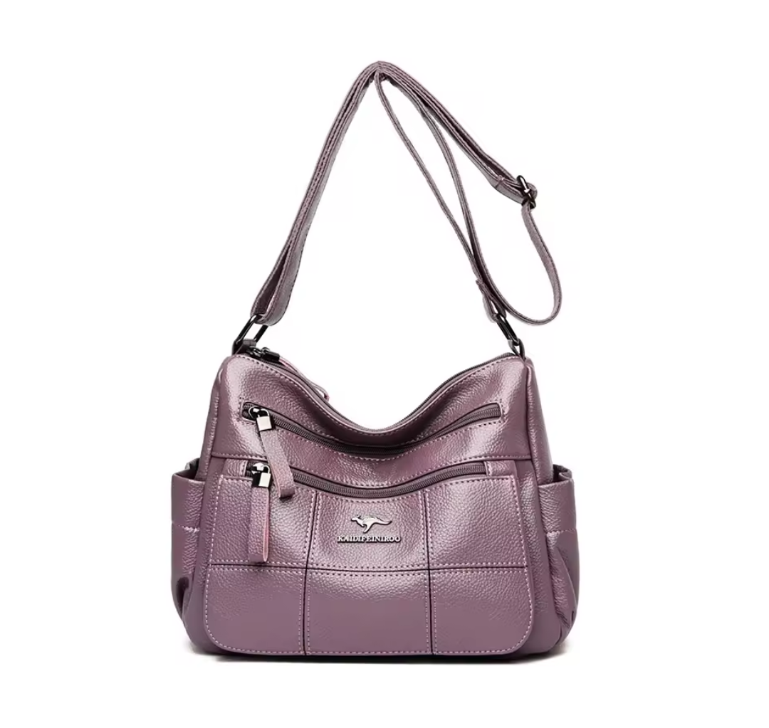 Weiche Schultertasche mit Reißverschluss