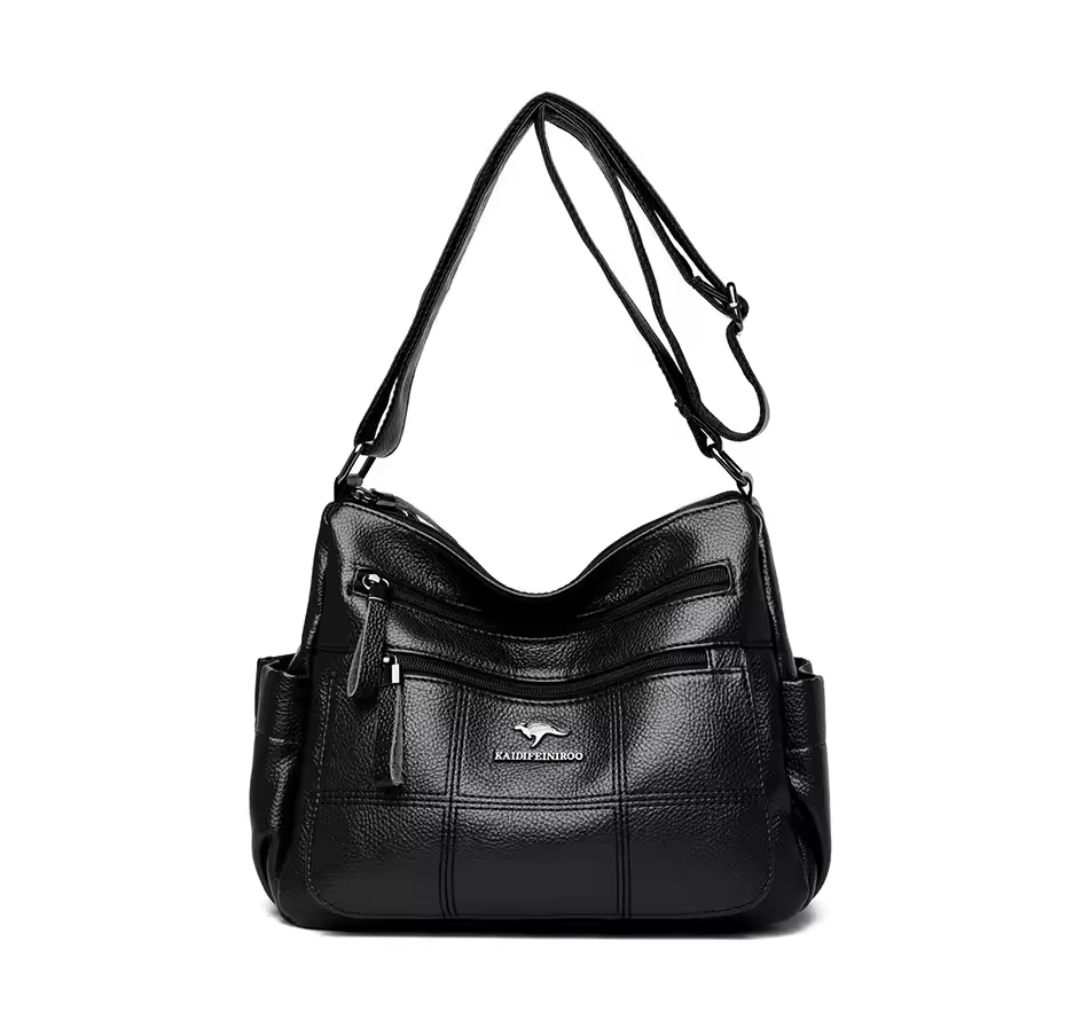 Weiche Schultertasche mit Reißverschluss