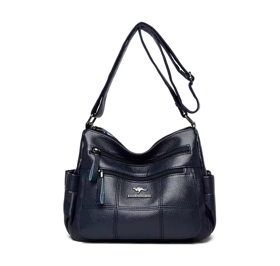 Weiche Schultertasche mit Reißverschluss
