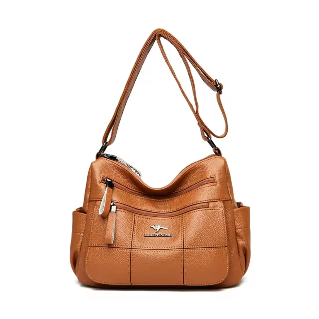 Weiche Schultertasche mit Reißverschluss