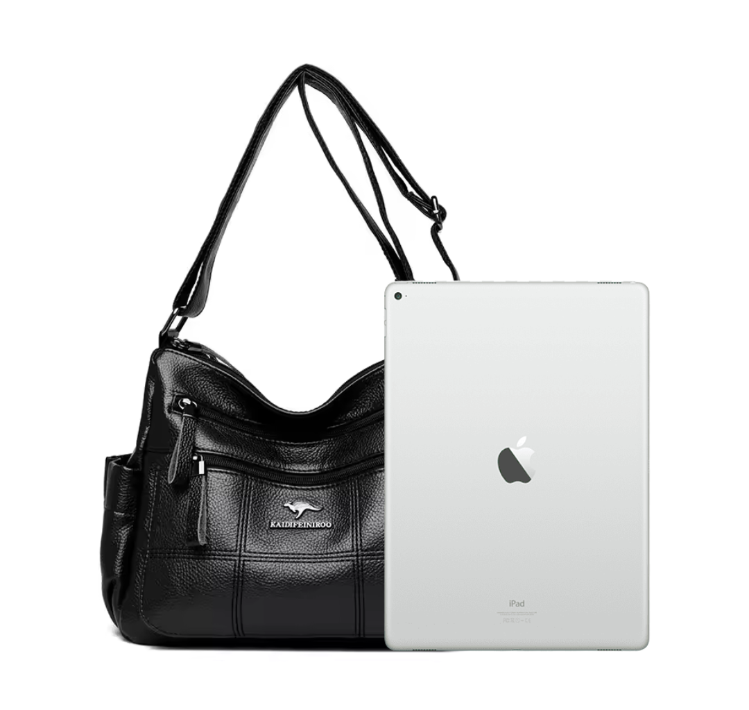 Weiche Schultertasche mit Reißverschluss